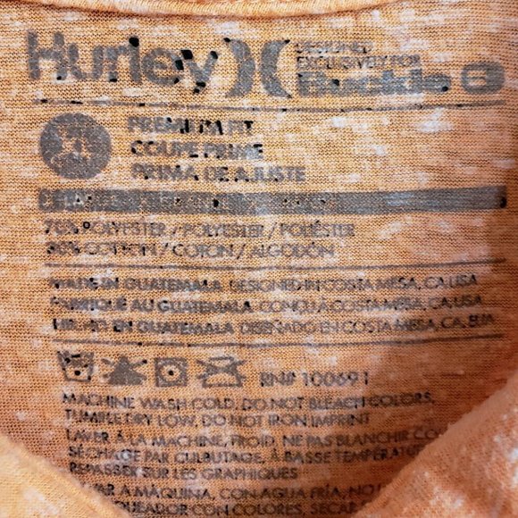 Hurley Men Short Sleeve Polo Shirt Size XL Orange - Picture 3 of 8